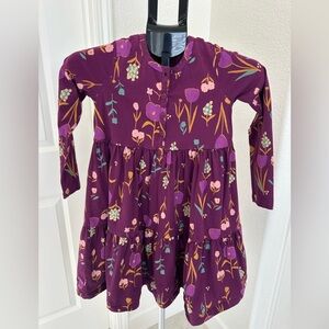 Tea Collection Girls Long Sleeved Tiered Henley Dress size 10